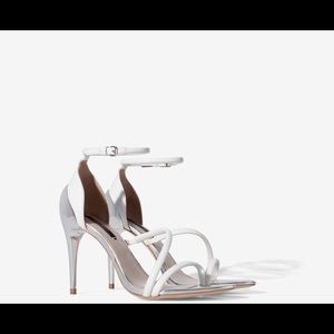 White with silver heels Zara sandals